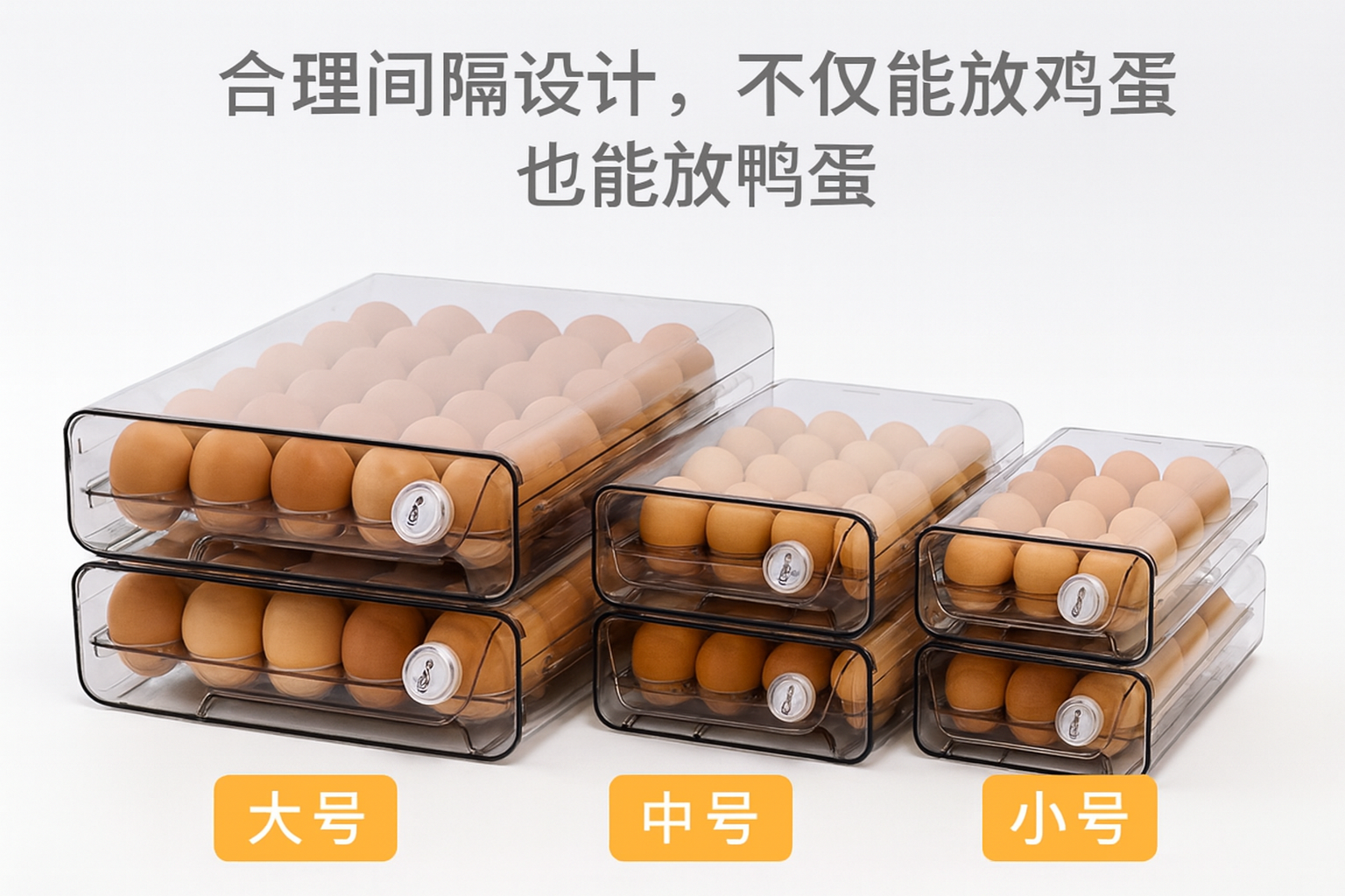 Caja Organizadora de Huevos con Temporizador– Transparente | 25 × 14 × 20 cm