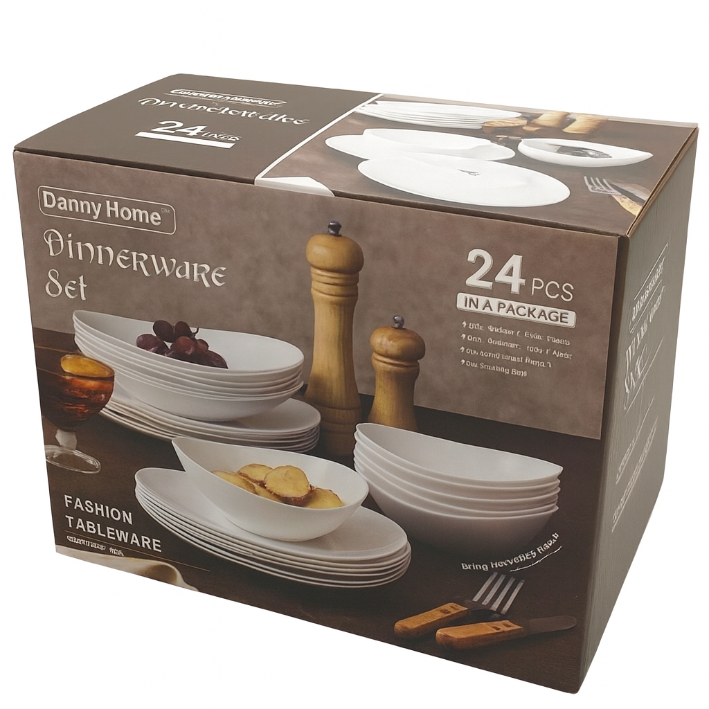 Set de cena 24 pcs, platos ovalados