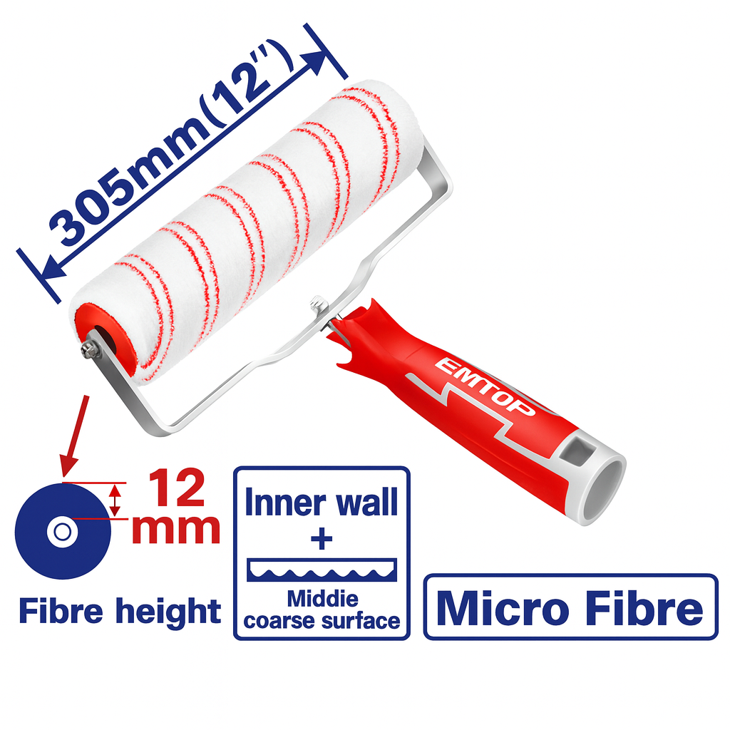 Rodillo Cilíndrico para Pared Interior 12" – Microfibra