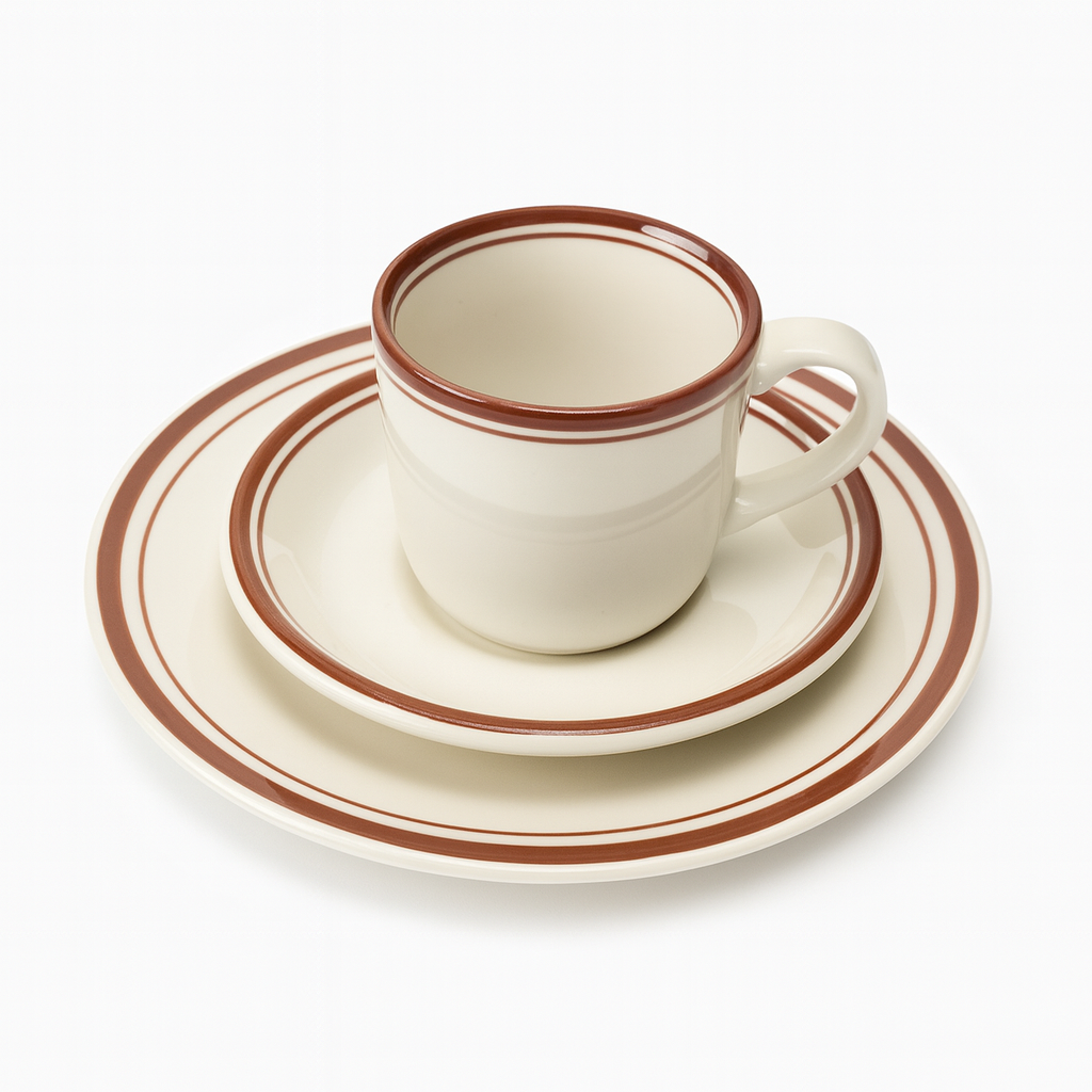 Vajilla de 16 piezas con borde de color