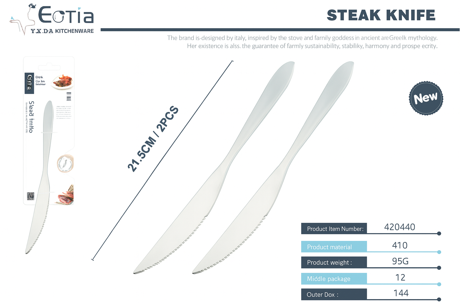 Juego de Cuchillos para Carne 2 Piezas – Corte Preciso y Diseño Elegante