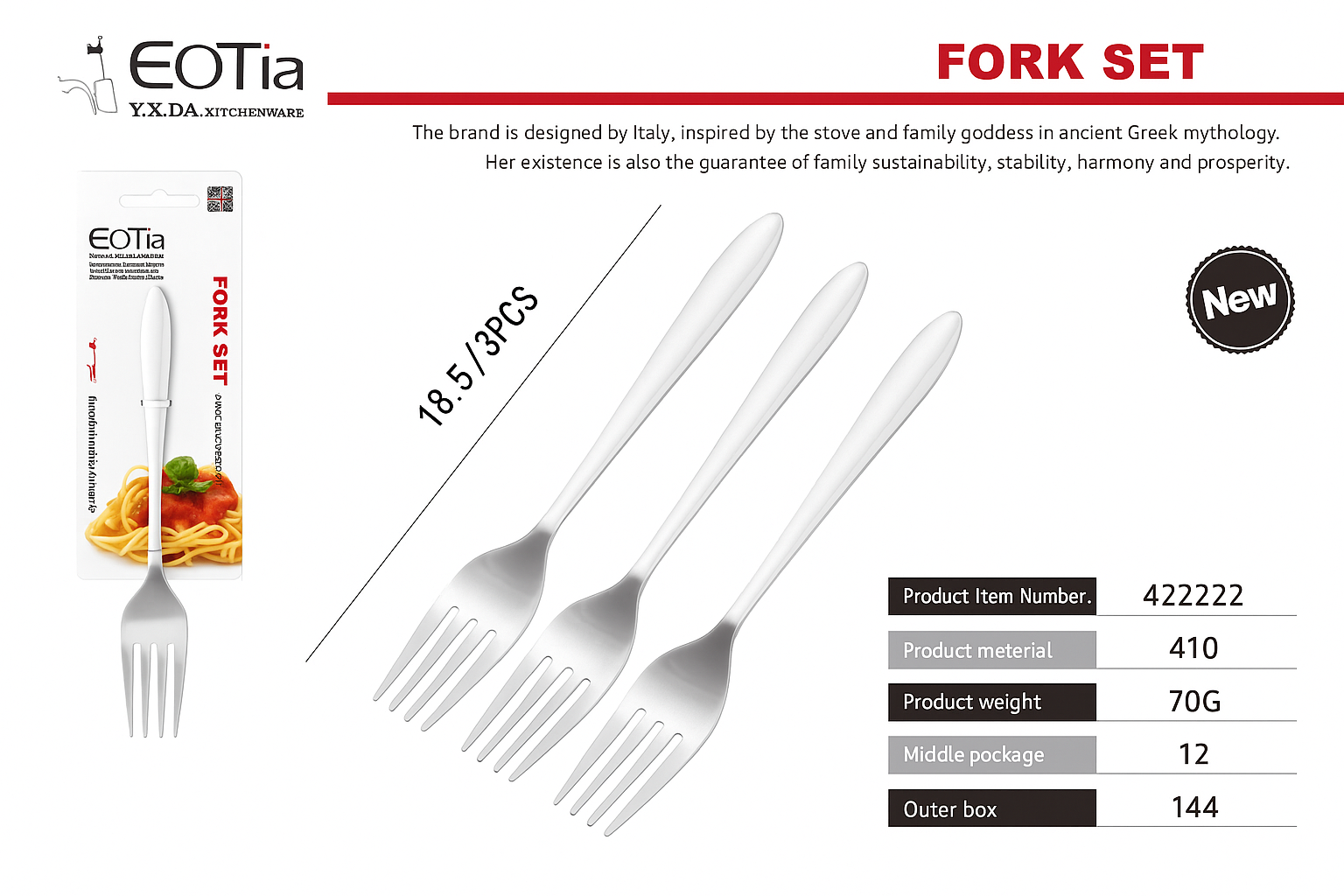 Juego de Tenedores 3 Piezas – Elegantes, Resistentes y Ergonómicos