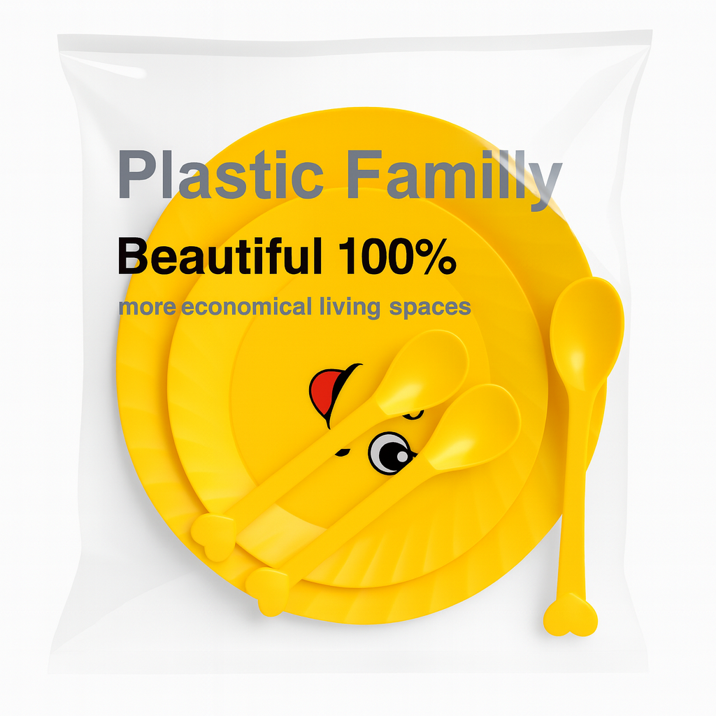 Kit de plato y cuchara de plastico para