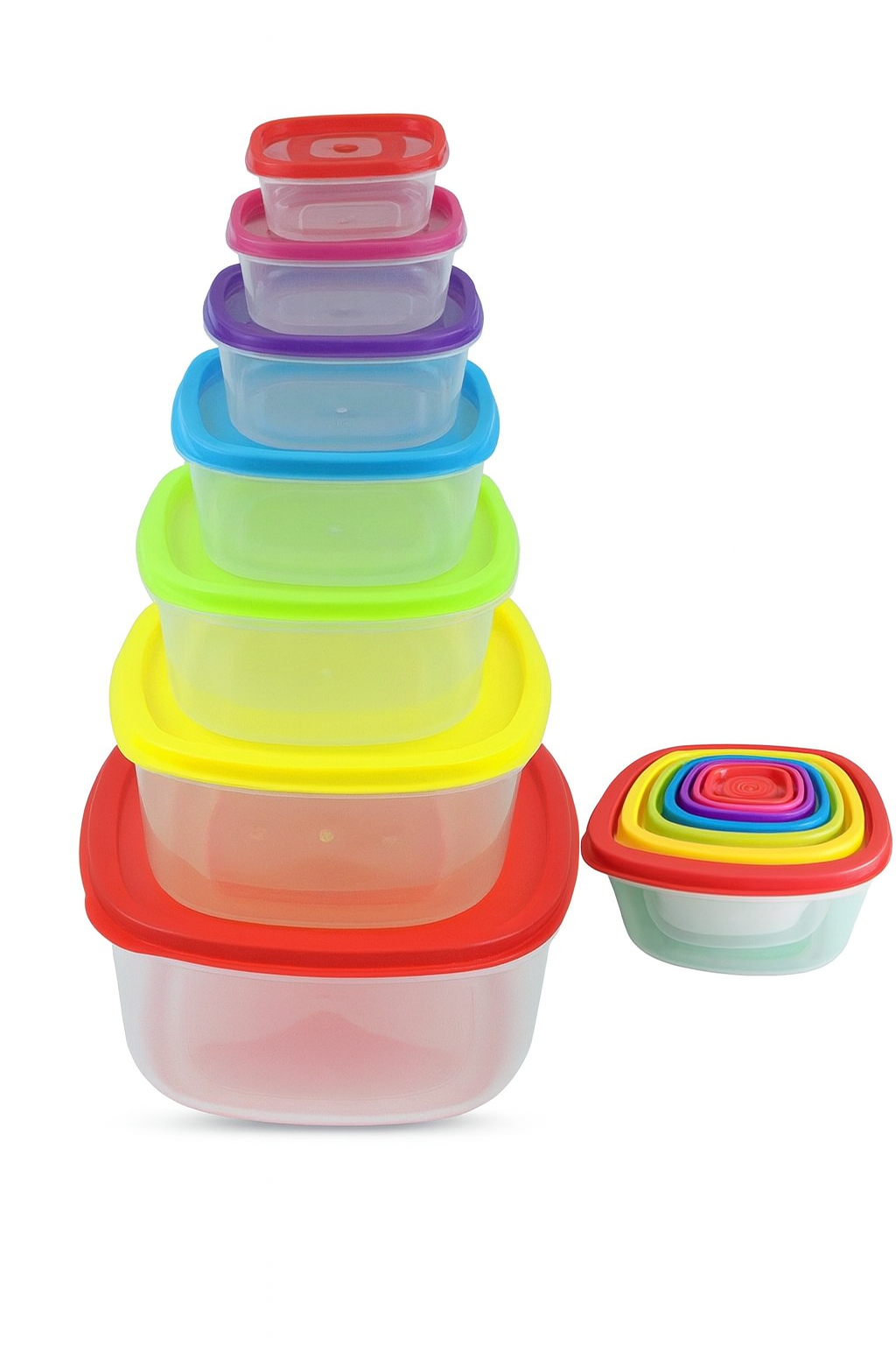 Set de cajas plásticas para conservar alimentos
