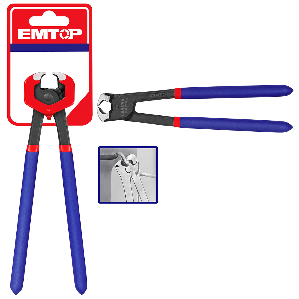 Alicate tipo rabbet de 9" (228 mm) Cr-V con mango plástico y acabado negro pulido
