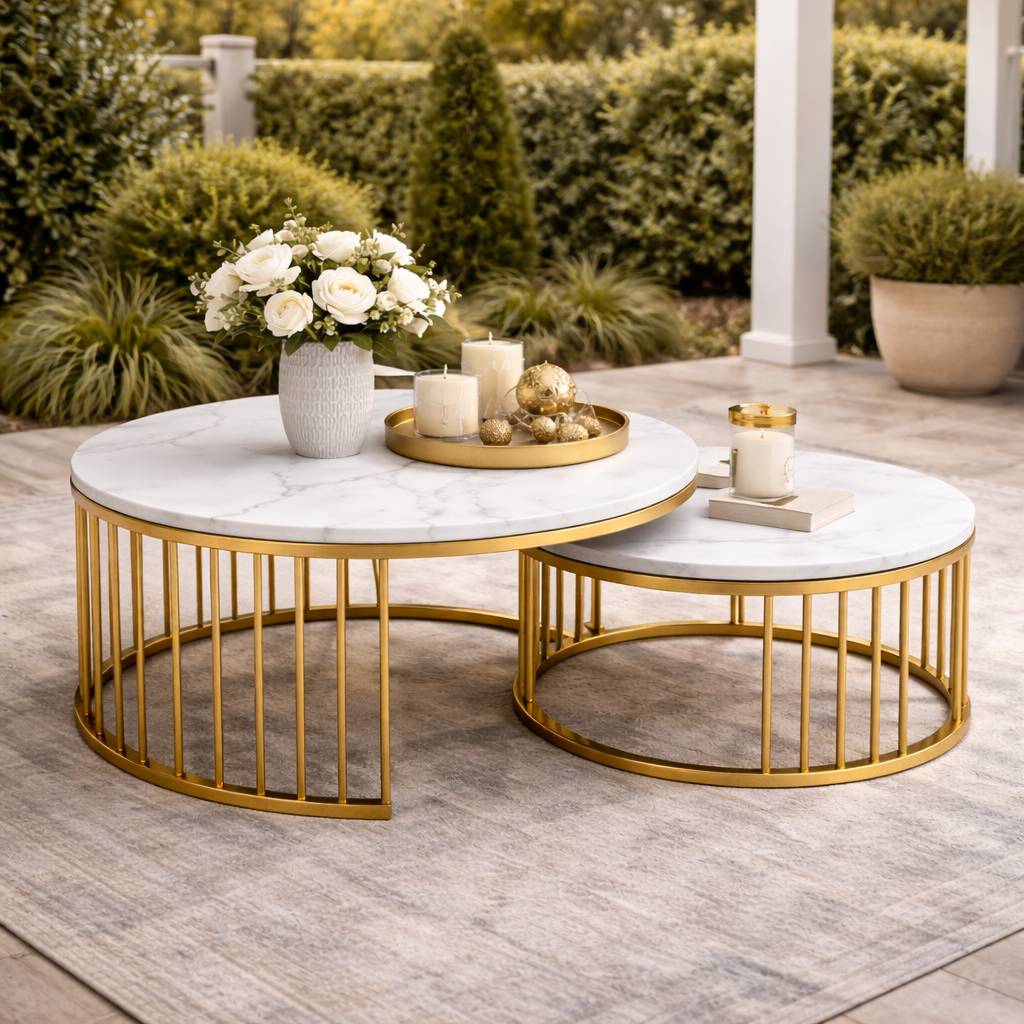 Conjunto de Mesa de Centro Redonda para Sala
