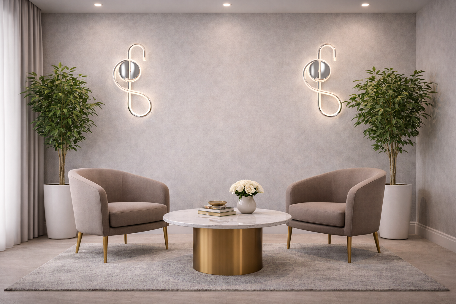 Lámpara de Pared LED Moderna – Diseño Artístico Blanco & Plateado