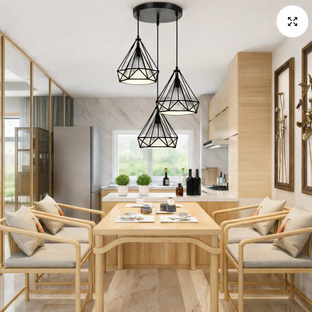 Lámpara LED Decorativa de Techo Colgante – (Negro + Blanco)