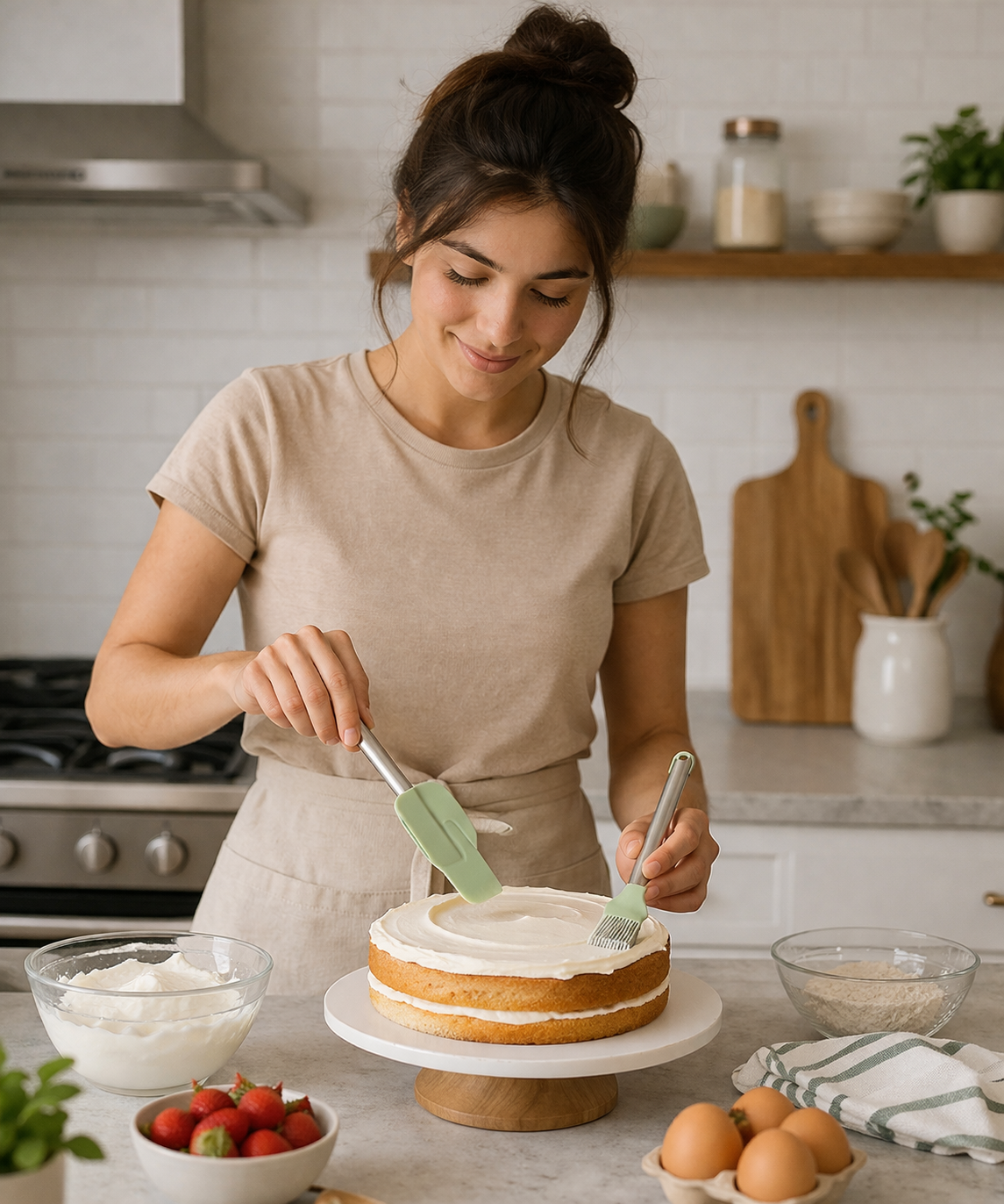 Set de brocha y raspador de repostería