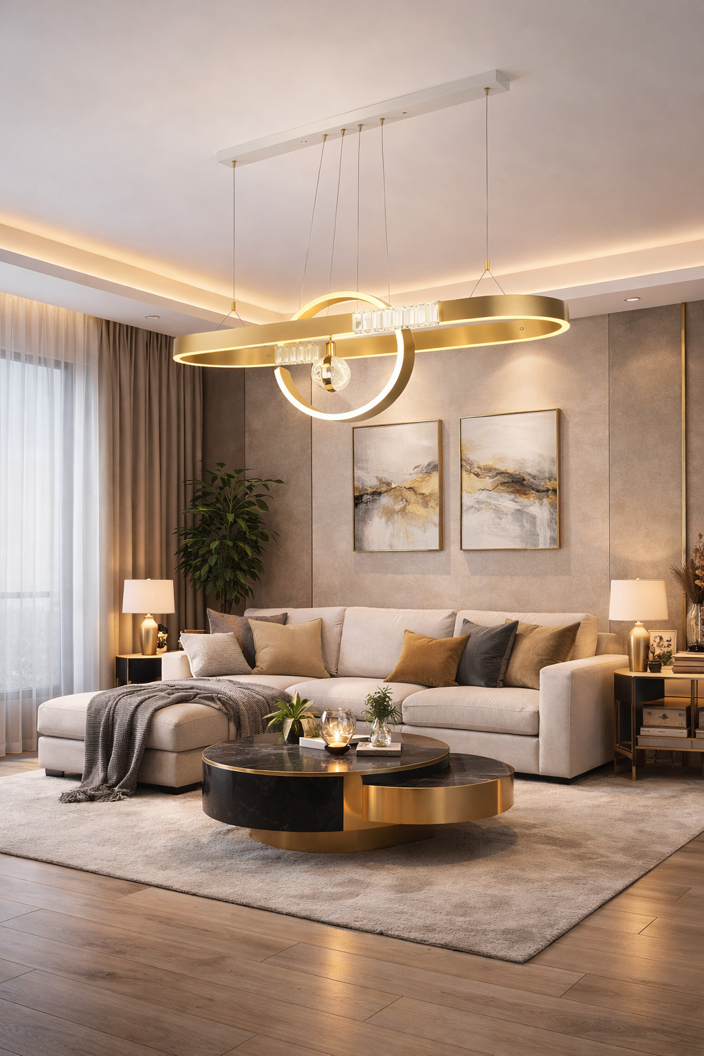 Lámpara Colgante LED de Diseño Orbital – Elegancia