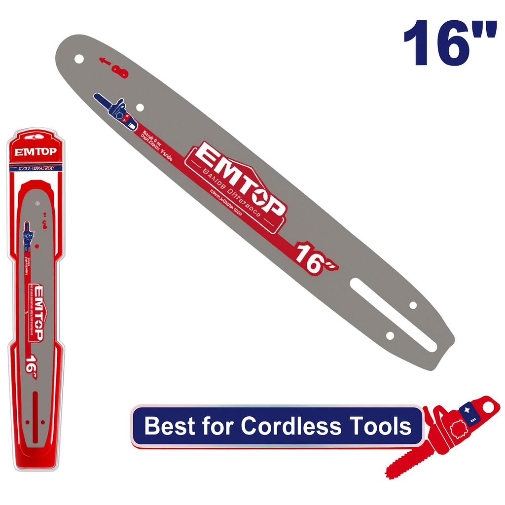 Espada para motosierra EMTOP 16" (400 mm) compatible con modelos ELGA40168 / ELGA401682 / ULGA401682