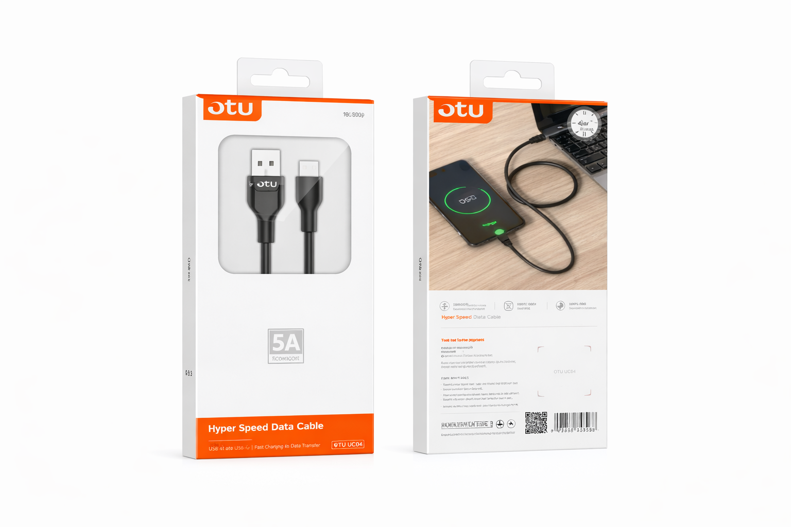 Cable de Carga Negro de 5A y 2 m – Potencia y Alcance Extra