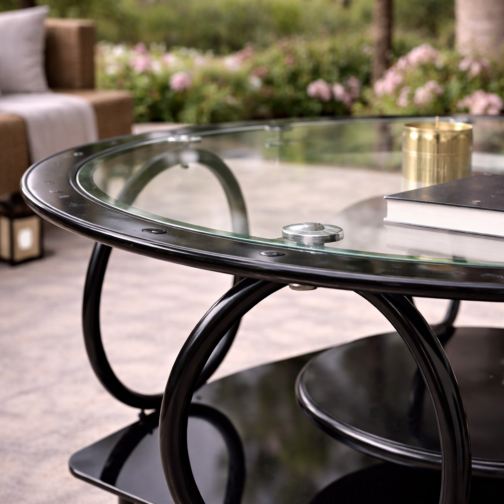 Mesa de Centro de Vidrio y Madera