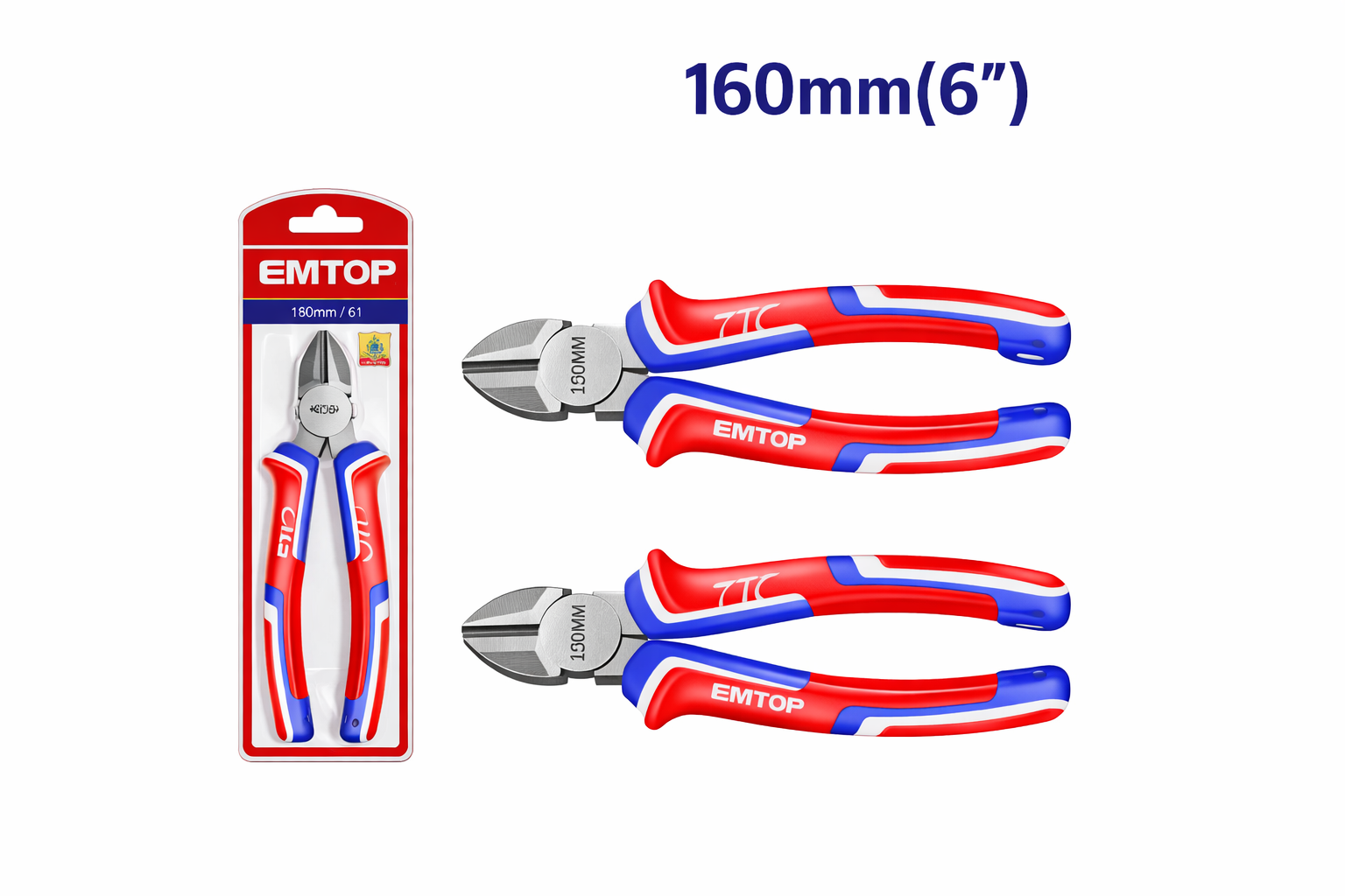 Alicate de Corte Diagonal EMTOP - Resistencia Industrial