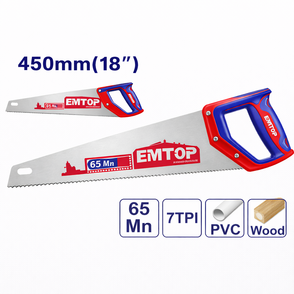 Serrucho de Mano Profesional EMTOP - Corte Rápido y Preciso