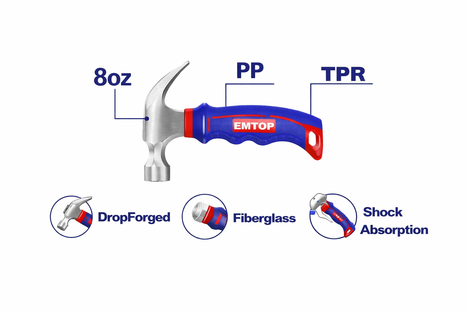 Mini Martillo de Uña EMTOP - Compacto, Potente y Versátil