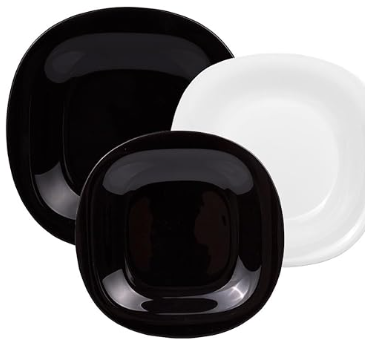 Set de cena 18 piezas, blanco y negro