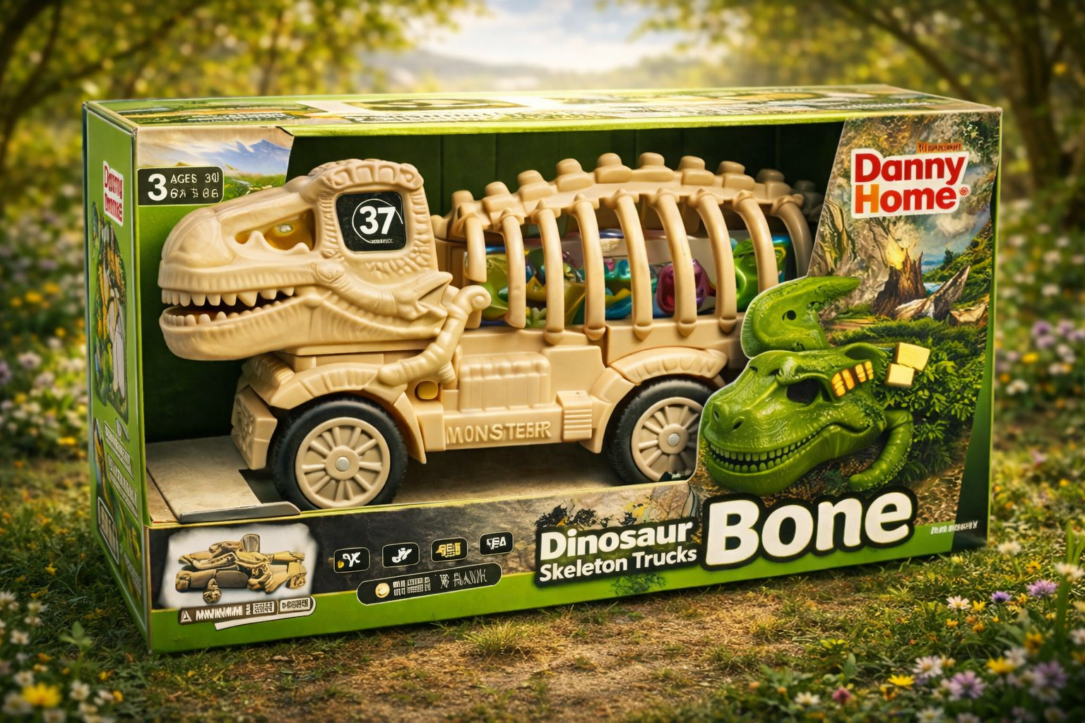 Carro Dinosaurio Esqueleto