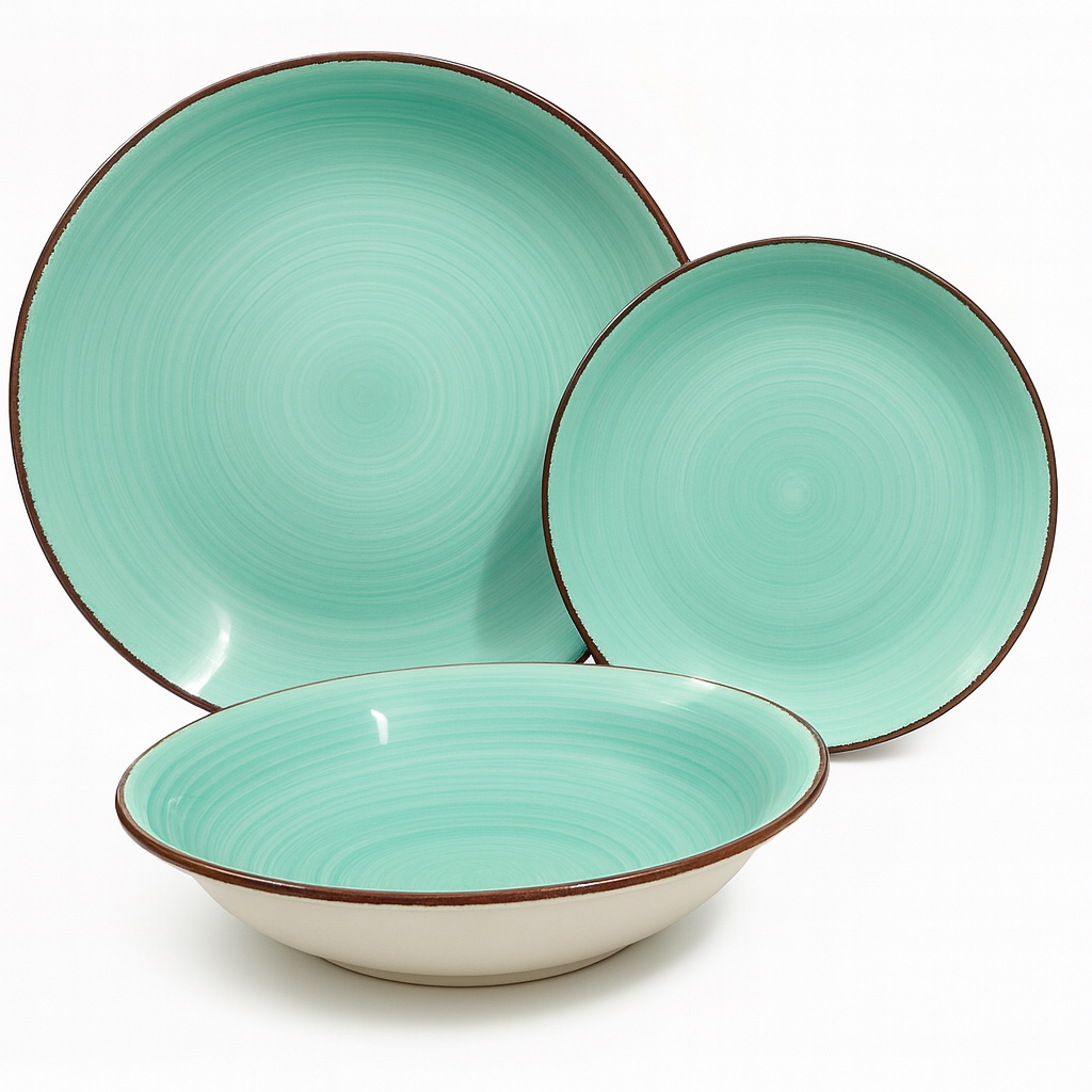 Set de plato y bowl de ceramica variedad