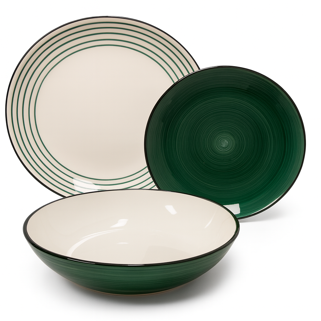 Set de plato y bowl de ceramica variedad