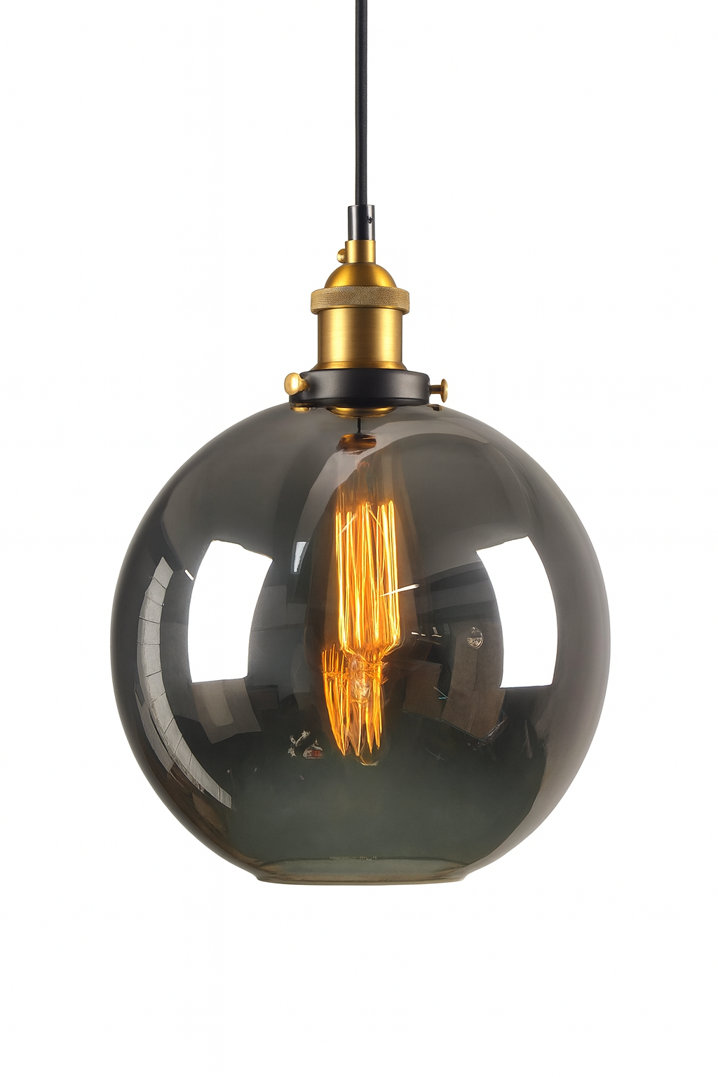 Lámpara Colgante de Cristal  – Gris Ahumado Ø150 mm