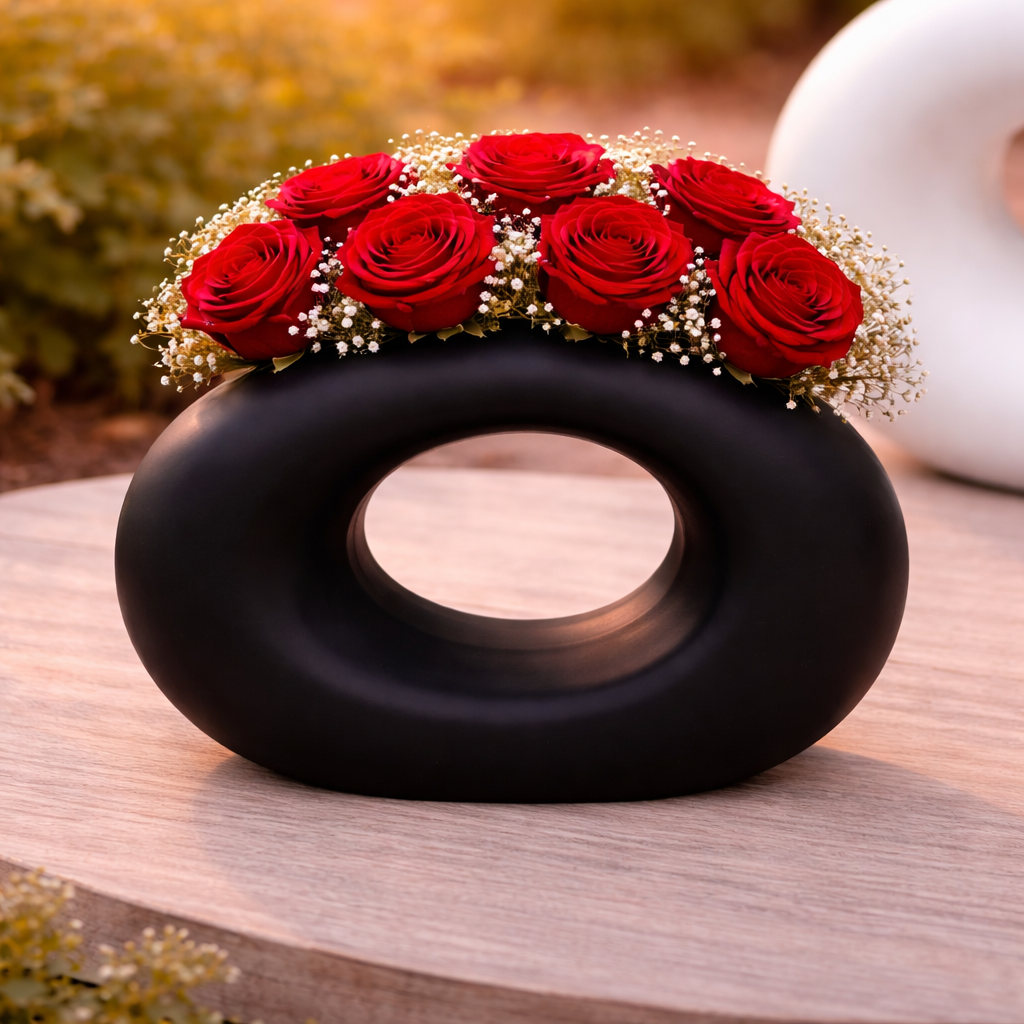 FLORERO DECORATIVO MINIMALISTA CIRCULAR