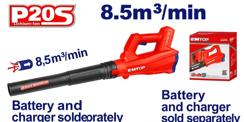 Sopladora Inalámbrica 20V –  (8.5 m³/min, 115 km/h)