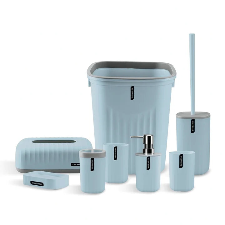 Set de Baño Moderno Texturizado – 8 Piezas