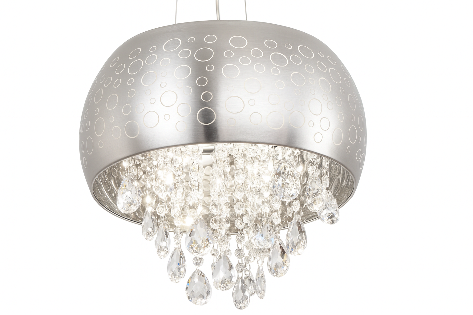 Lámpara colgante LED de cristal | 16.5 W – 3 tonos de luz – Color cromo