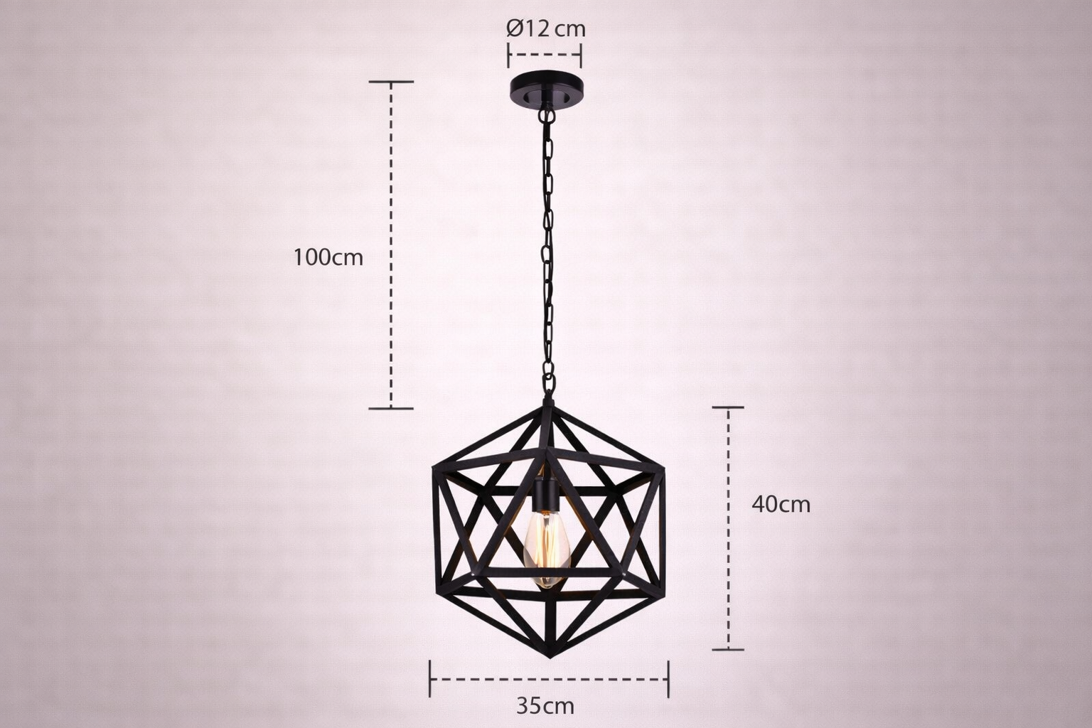 Lámpara LED Decorativa de Techo Colgante  – Color Negro Ø300 mm