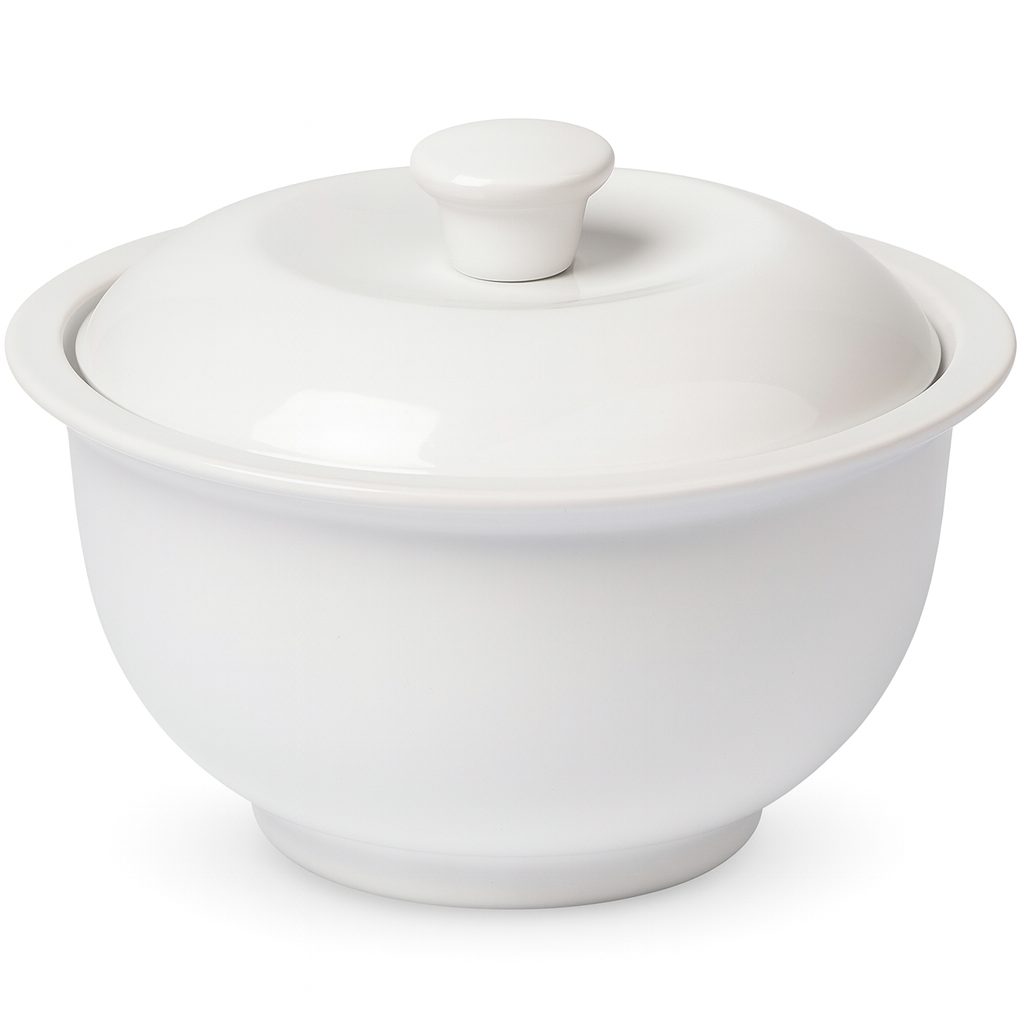 9" Bowl de ceramica con tapa