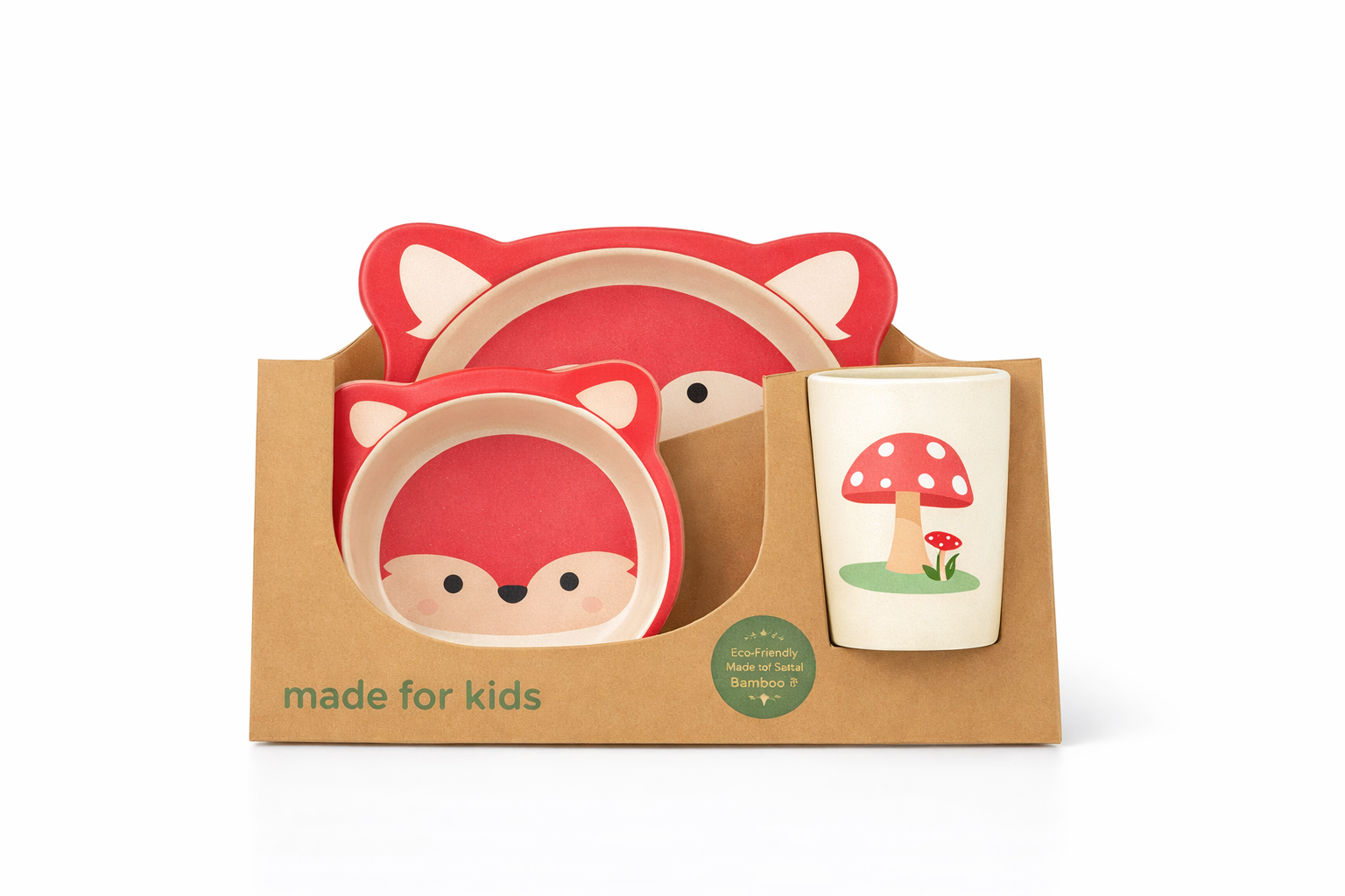Juego de plato y bowl y taza para niños