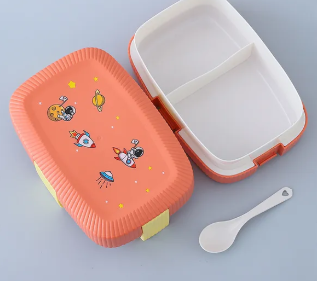 Caja de almuerzo de acero inoxidable.