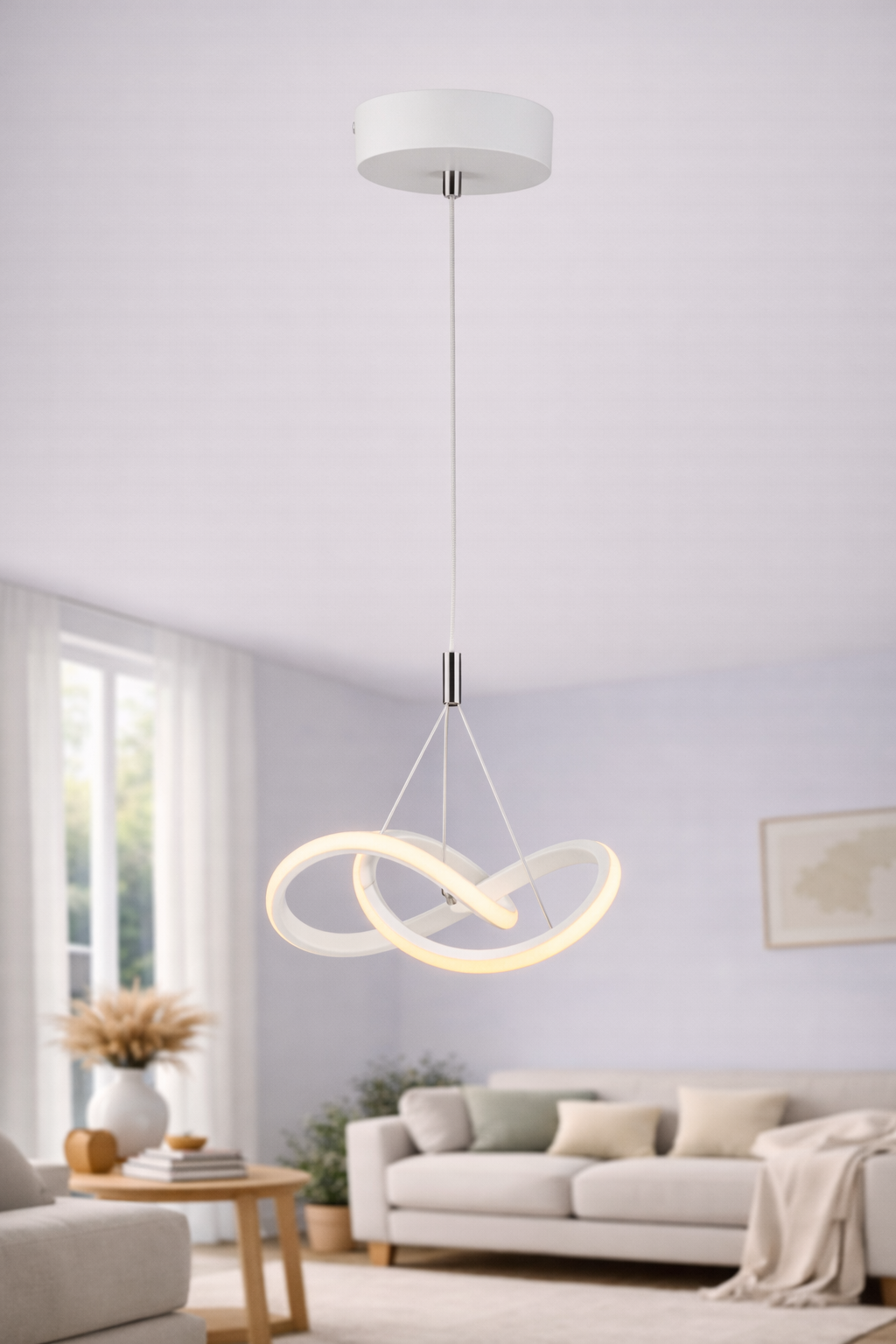 Lámpara LED Moderna Colgante– Diseño de Curvas Infinitas