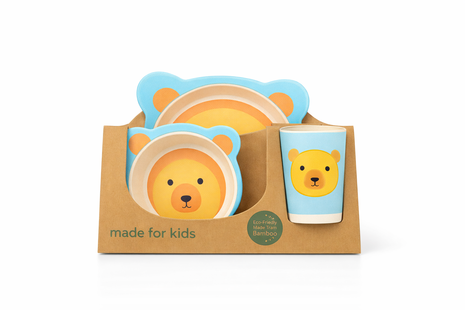 Juego de plato y bowl y taza para niños