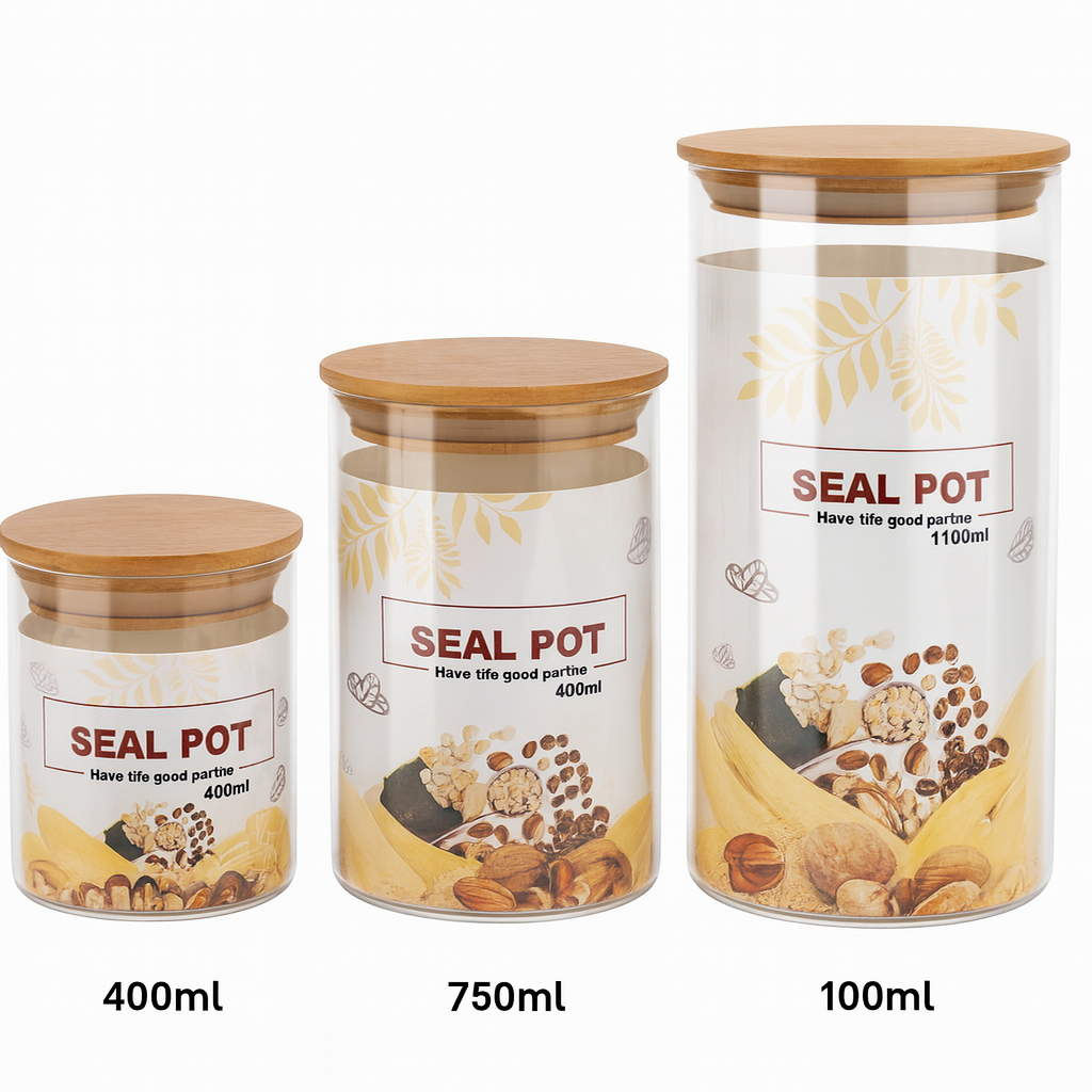 Set de frascos plásticos para cocina con tapa hermética