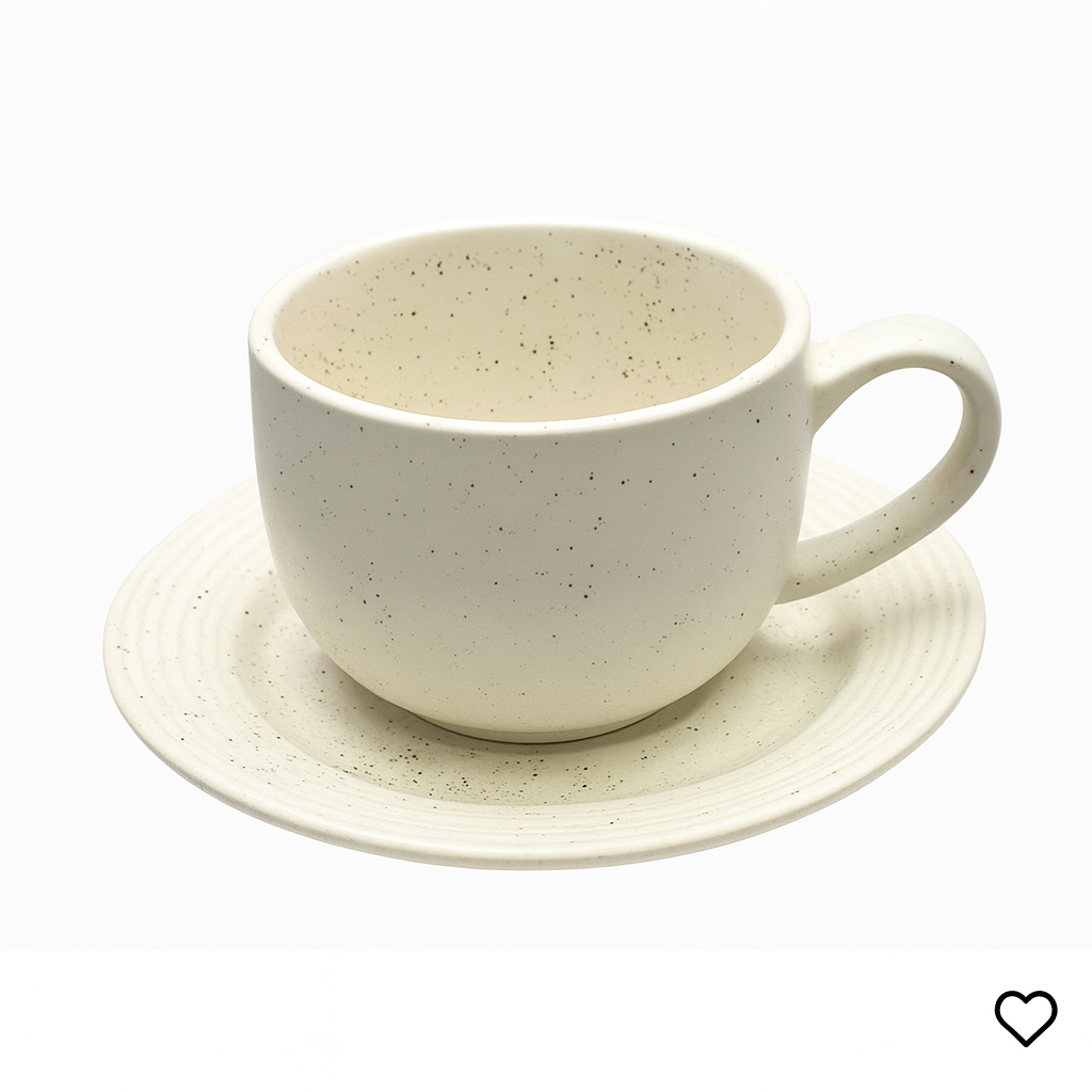 Set de taza y platillo de porcelana | 220 ml – 6 piezas