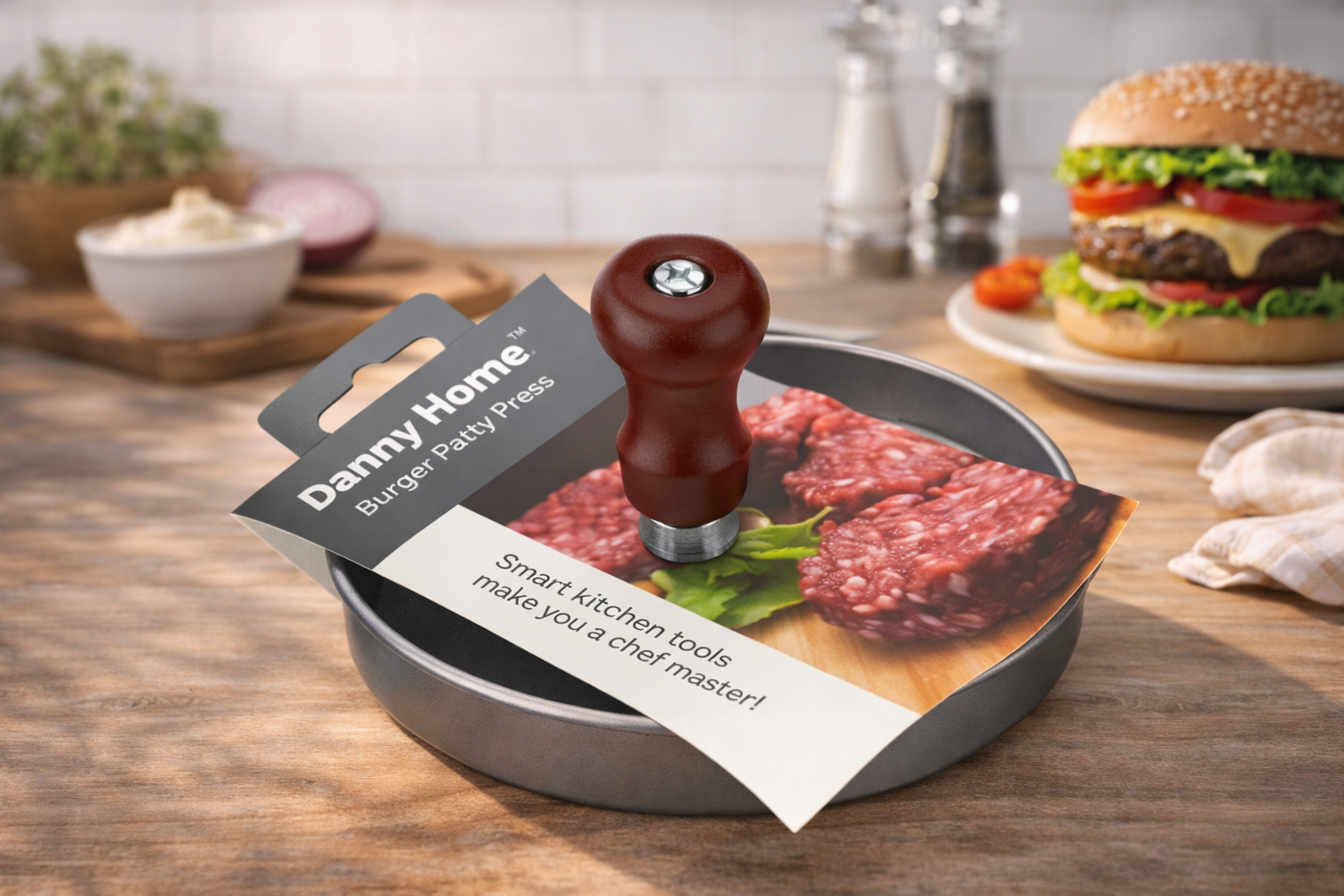 Prensa para hamburguesas de aluminio