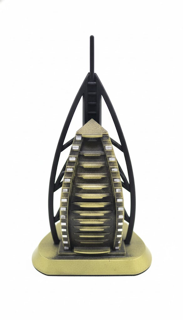 Adorno decorativo de edificio para mesa.