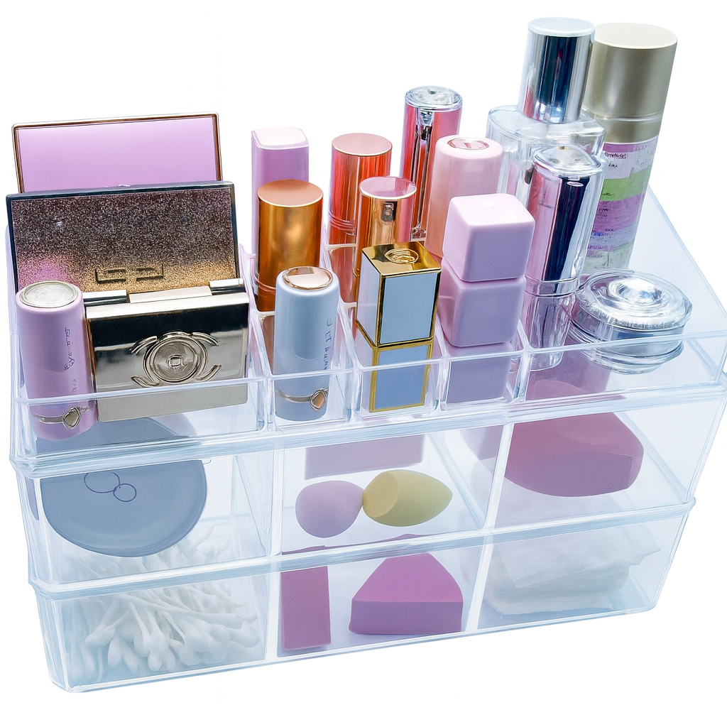 Caja organizador de plástico para maquilla