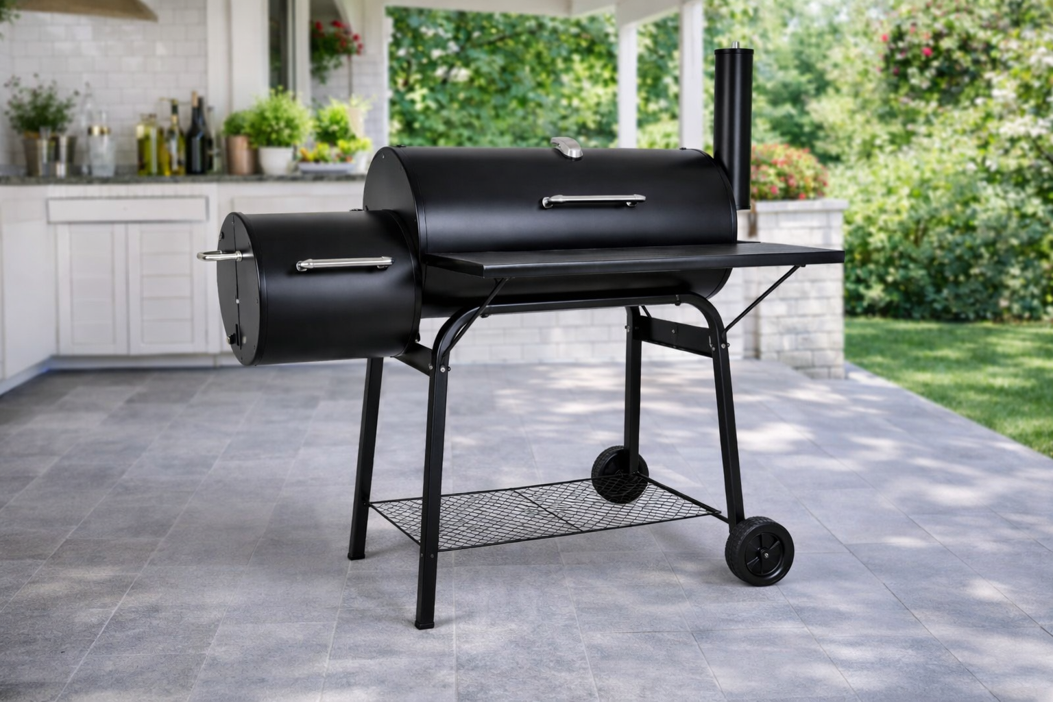 Churrasquera de metal a carbón.