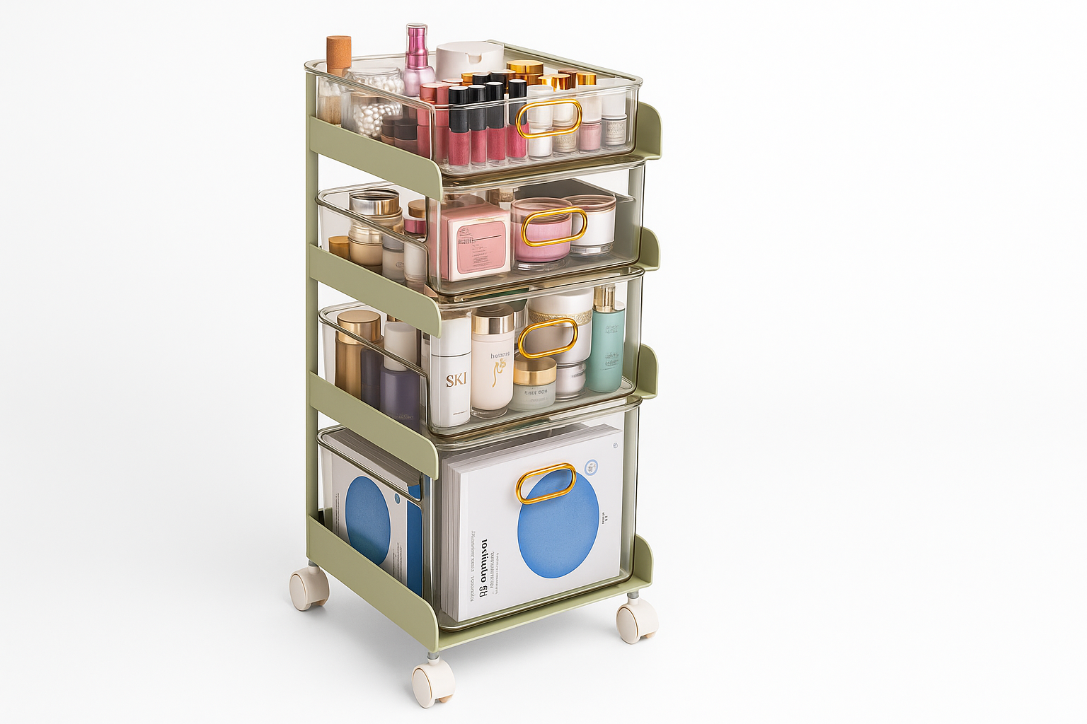 Organizador de 4 niveles con ruedas