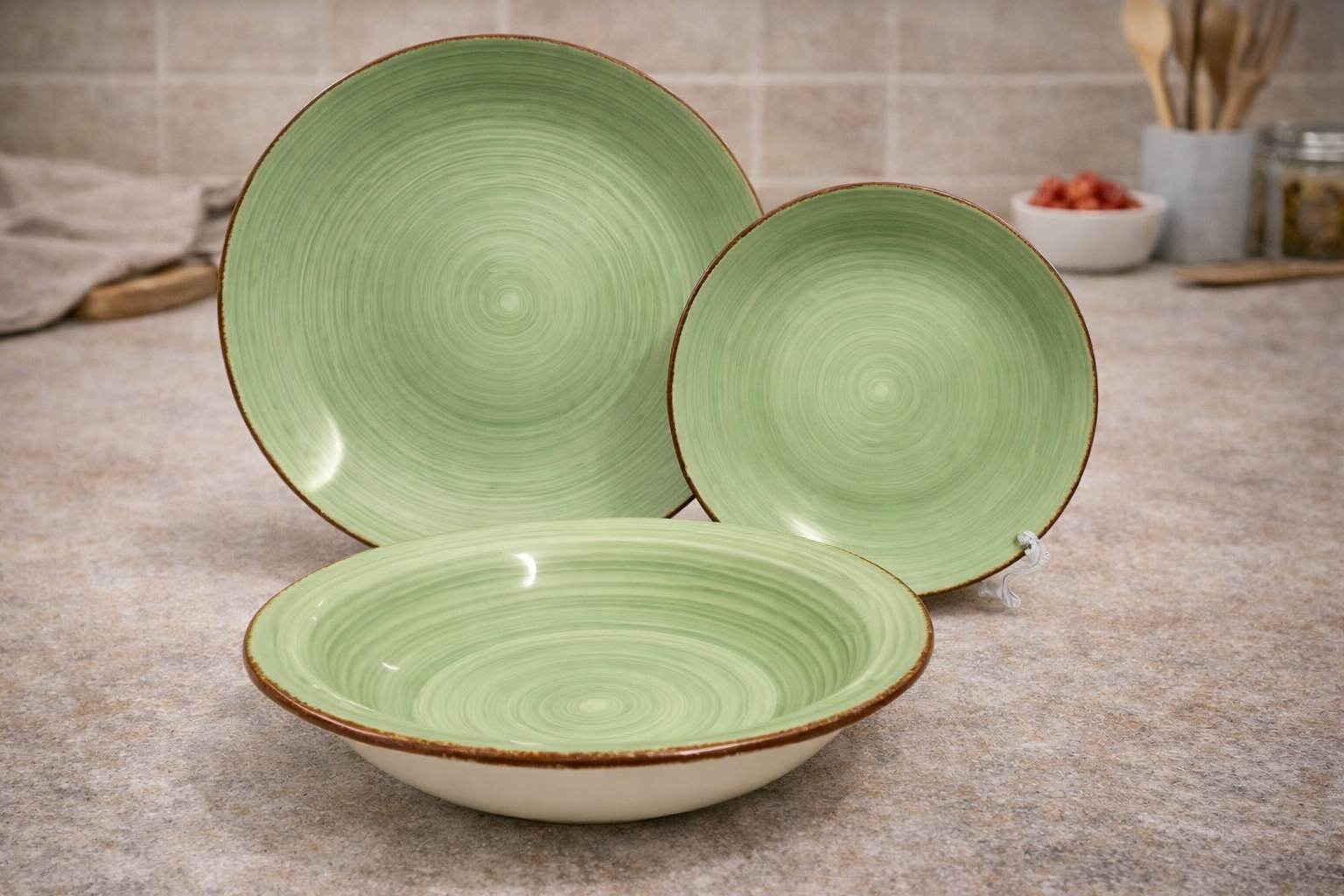 Set de plato y cuenco de ceramica variedad