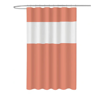 Cortina de Baño Bicolor con Ventana Decorativa – Estilo y Frescura para tu Ducha