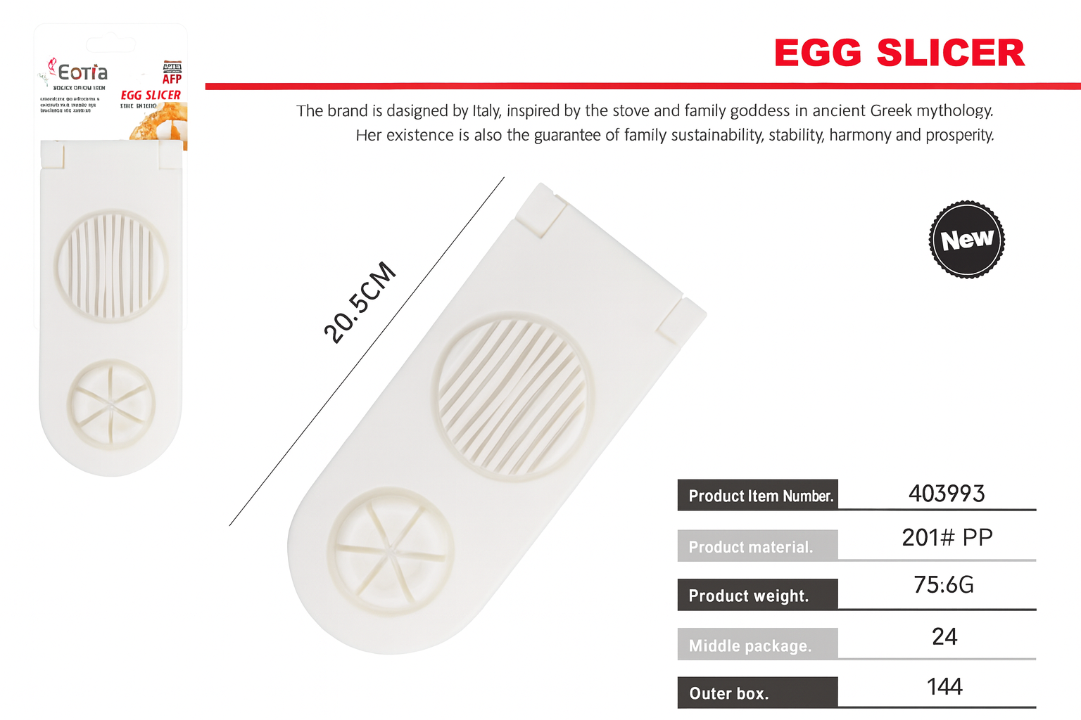 Cortador de Huevos de Plástico – Práctico, Preciso y Fácil de Usar (20.5 × 8.9 cm)
