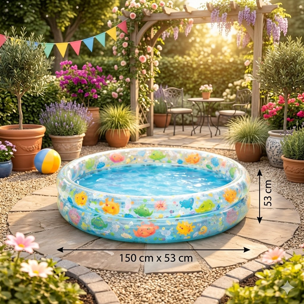 Pequeño Paraíso Acuático: Piscina Inflable Súper Divertida