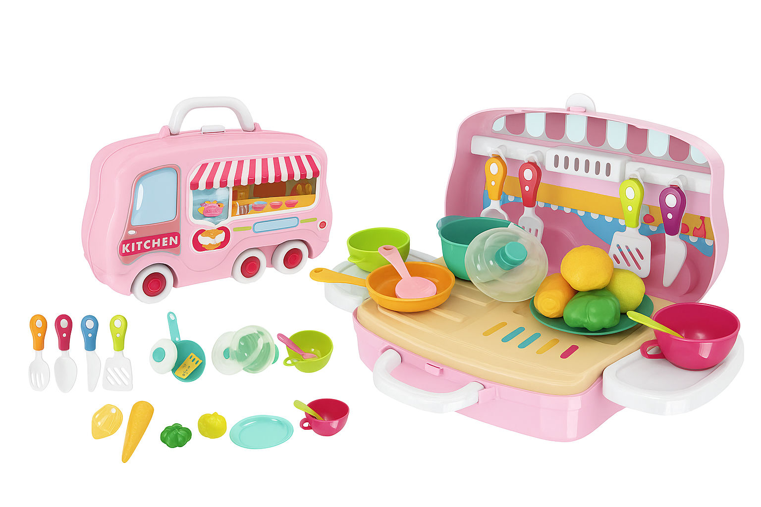 Juguete de cocina para niñas, set de plástico educativo y divertido