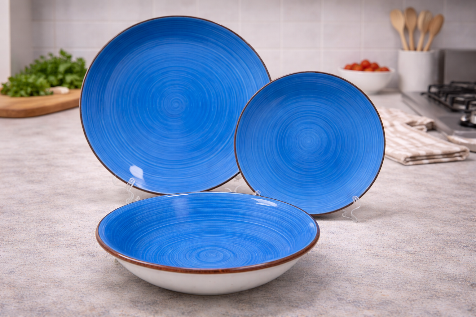 Set de plato y bowl de ceramica variedad