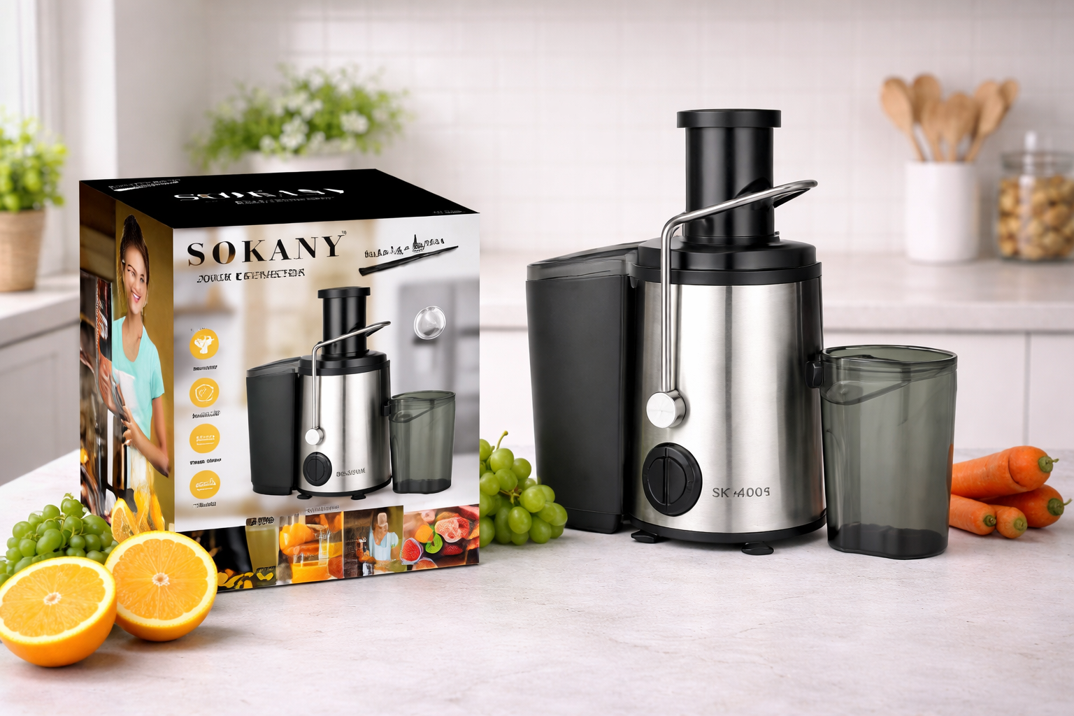 Extractor de Jugos Eléctricos 110V – Potente, Rápido y Saludable