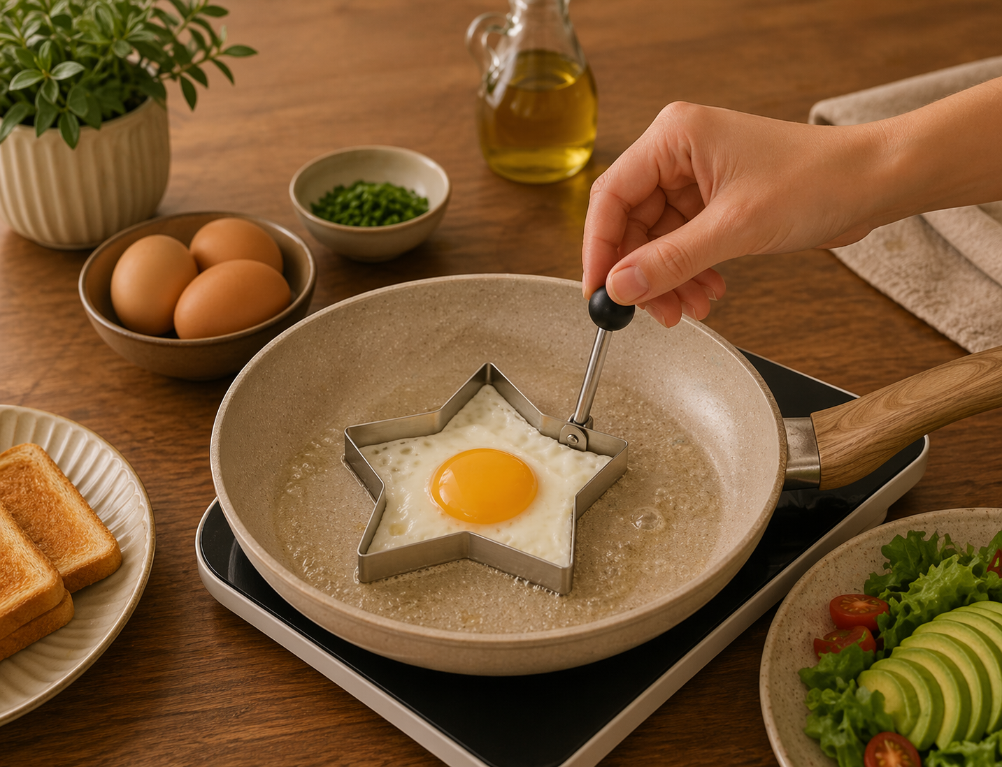 Molde para Freír Huevo de Acero Inoxidable – Durable, Práctico y Antiadherente